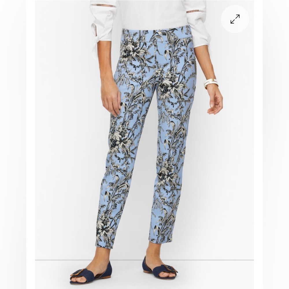 TALBOTS CHATHAM ANKLE PANTS - ETCHED TOILE size 8